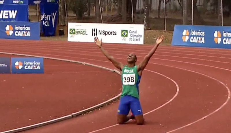 Imagem destacada do post: Erik Cardoso torna-se o primeiro atleta brasileiro a correr os 100 metros rasos abaixo dos 10 segundos