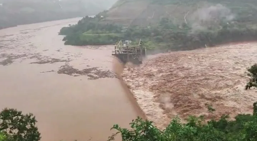 Imagem destacada do post: Enchente no Rio das Antas rompe parcialmente barragem na Serra gaúcha