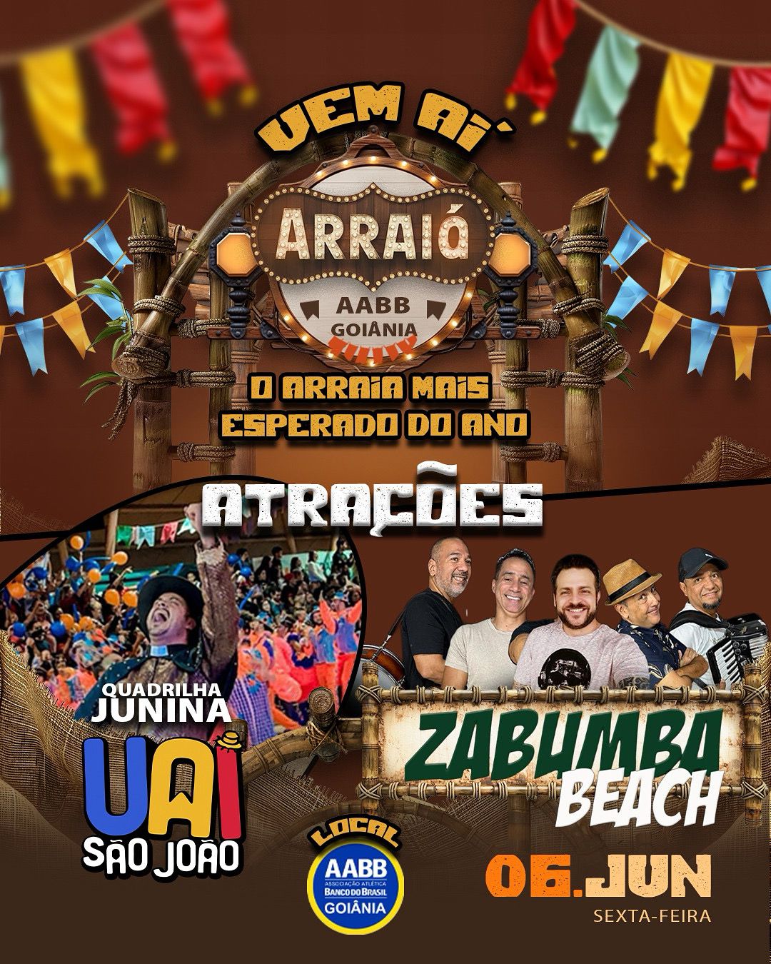 Imagem destacada do post: AABB promove festa junina dia 6 de junho