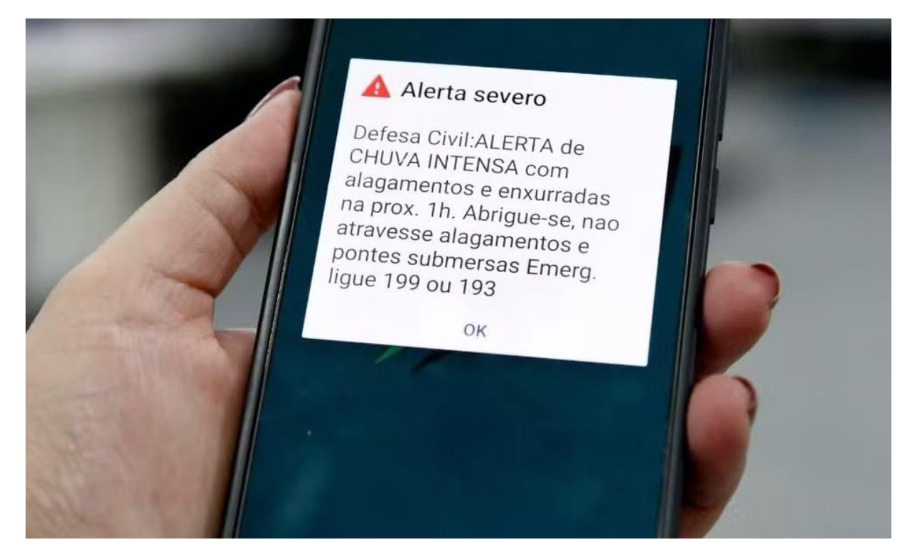 Imagem destacada do post: Defesa civil testa mensagens de emergência por celular