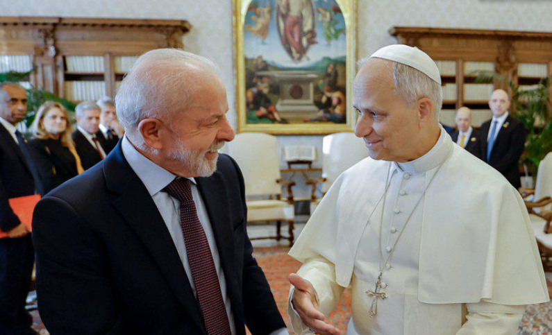 Imagem destacada do post: Lula e o Papa Leão XIV : conversa sobre religião, fé e meio ambiente