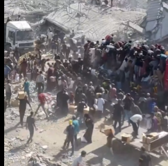Imagem destacada do post: Caminhões com ajuda humanitária chegam Gaza
