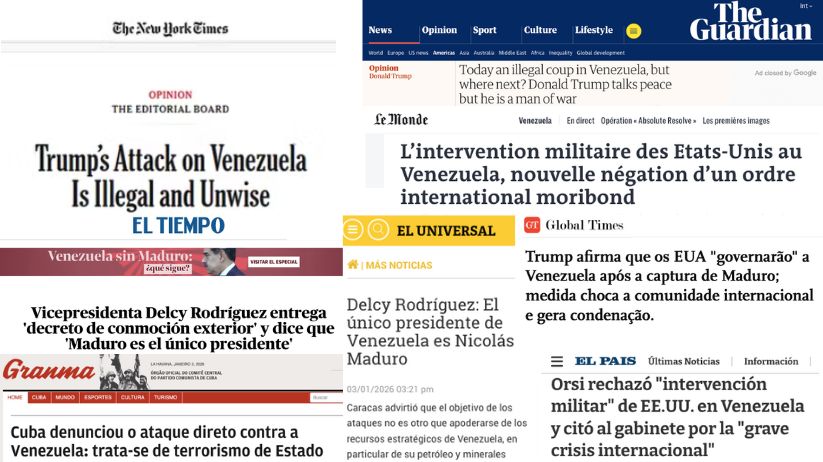 Imagem destacada do post: Mídia internacional rechaça ações de Trump contra a Venezuela